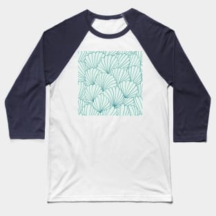 Retro Blue Shells Pattern Baseball T-Shirt